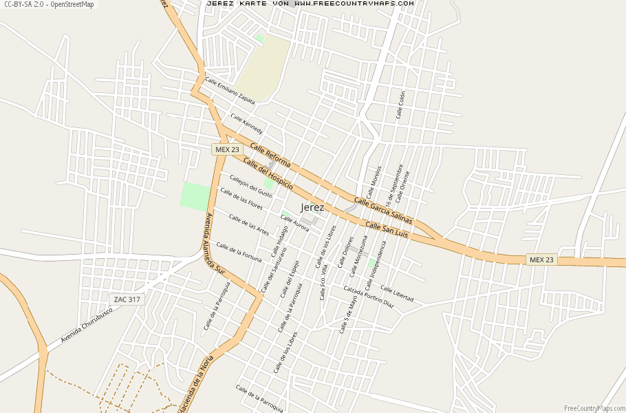 Karte Von Jerez Mexiko