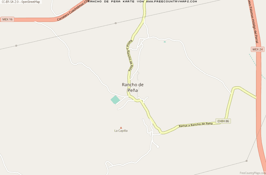 Karte Von Rancho de Peña Mexiko