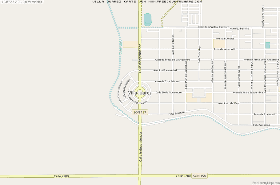 Karte Von Villa Juarez Mexiko