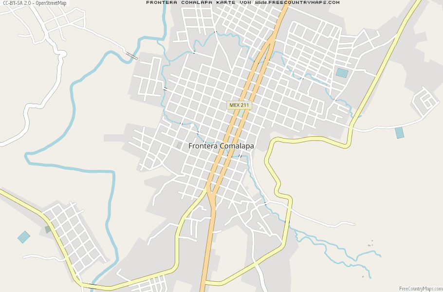 Karte Von Frontera Comalapa Mexiko