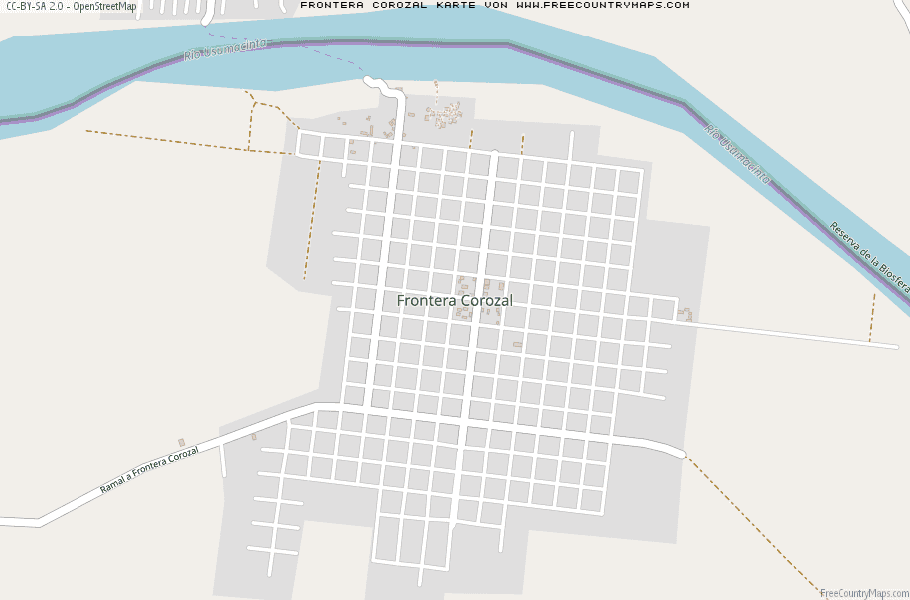 Karte Von Frontera Corozal Mexiko