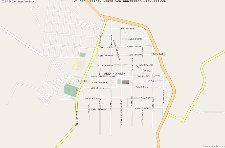 Karte Von Ciudad  Serdán Mexiko