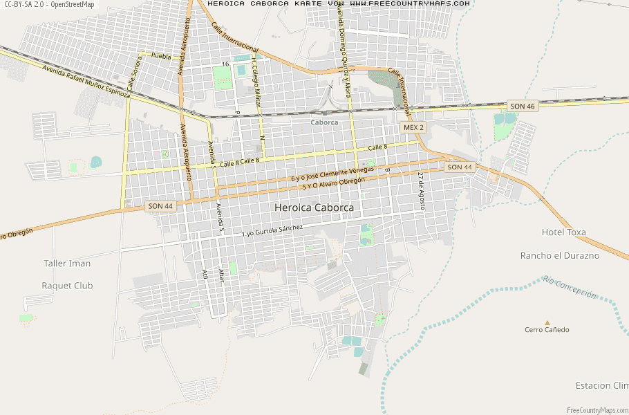 Karte Von Heroica Caborca Mexiko