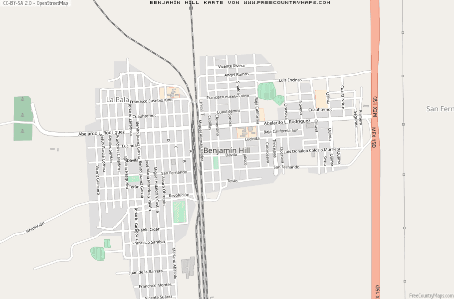 Karte Von Benjamín Hill Mexiko