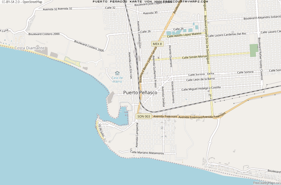 Karte Von Puerto Peñasco Mexiko