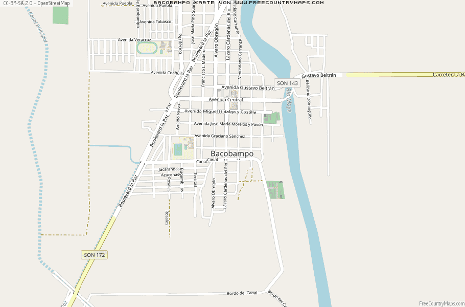 Karte Von Bacobampo Mexiko