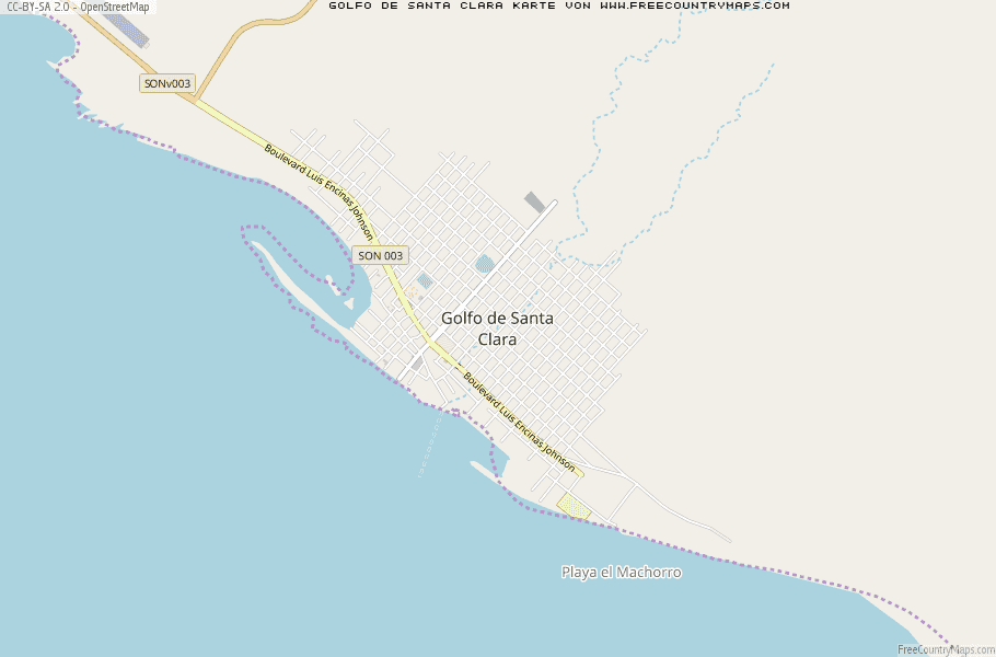 Karte Von Golfo de Santa Clara Mexiko