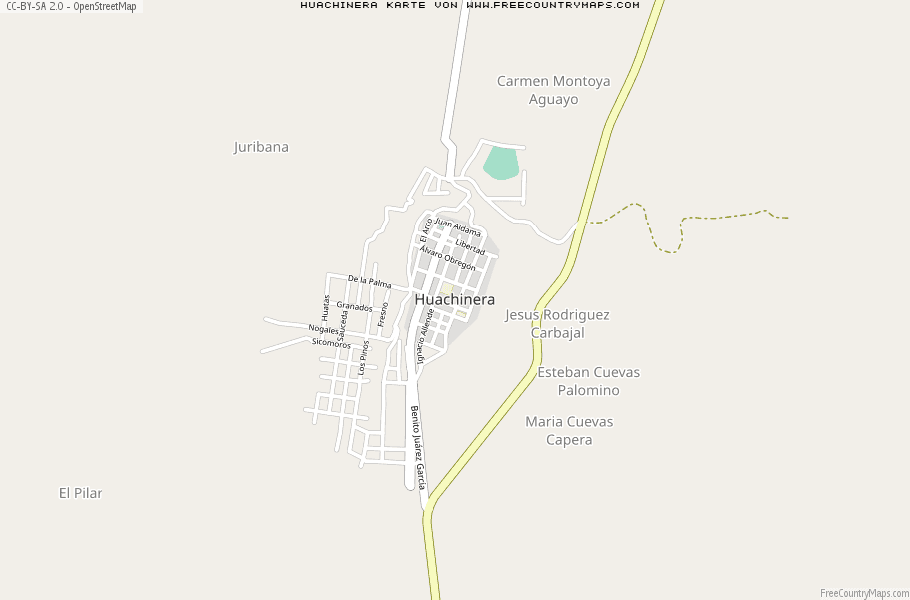 Karte Von Huachinera Mexiko