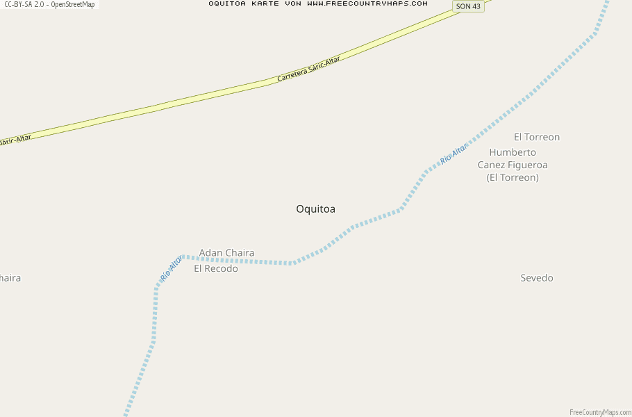 Karte Von Oquitoa Mexiko