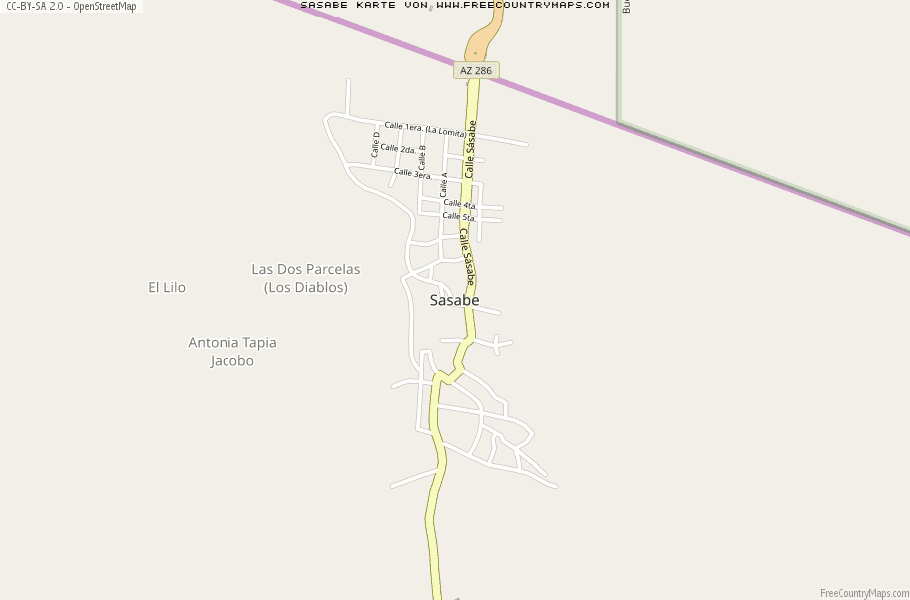 Karte Von Sasabe Mexiko