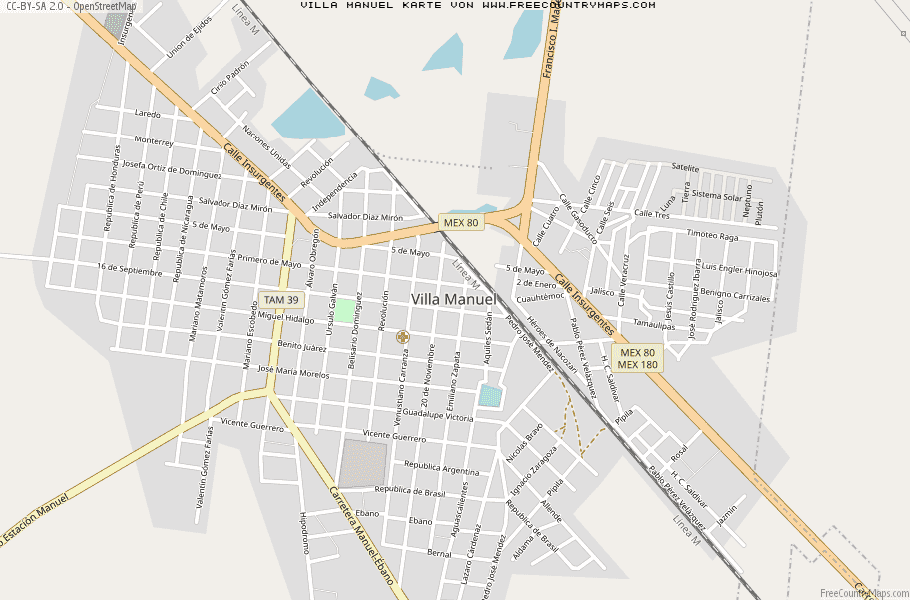 Karte Von Villa Manuel Mexiko