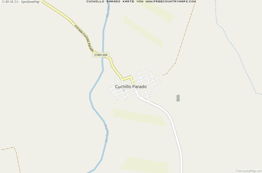 Karte Von Cuchillo Parado Mexiko