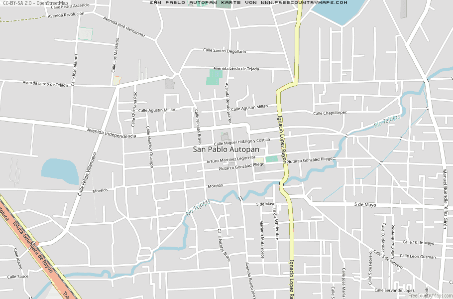 Karte Von San Pablo Autopan Mexiko