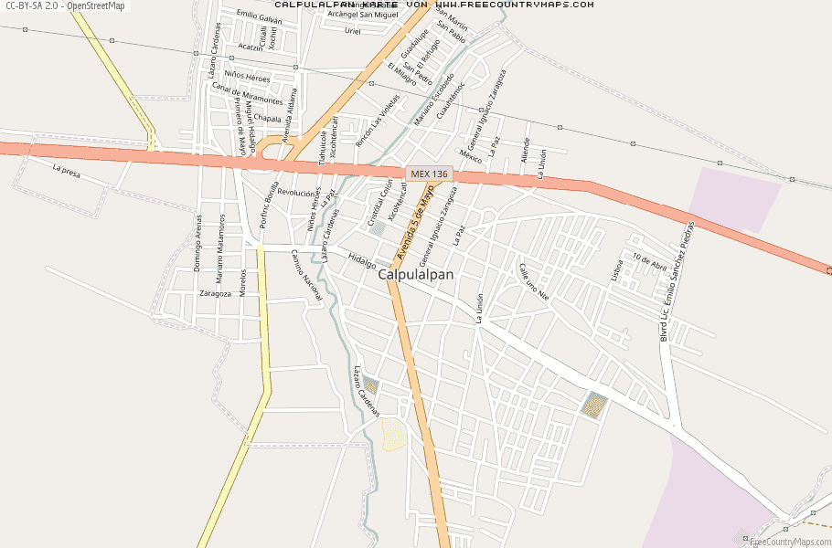 Karte Von Calpulalpan Mexiko