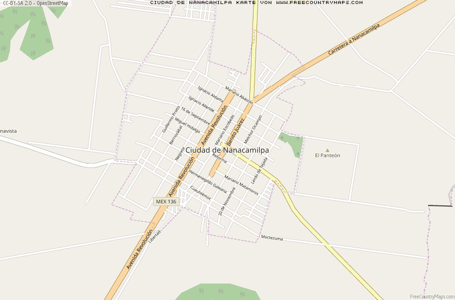 Karte Von Ciudad de Nanacamilpa Mexiko
