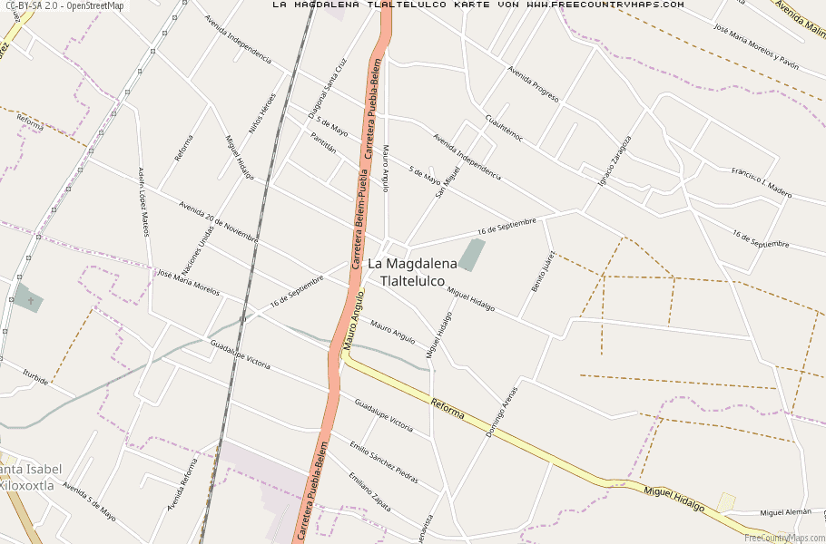 Karte Von La Magdalena Tlaltelulco Mexiko