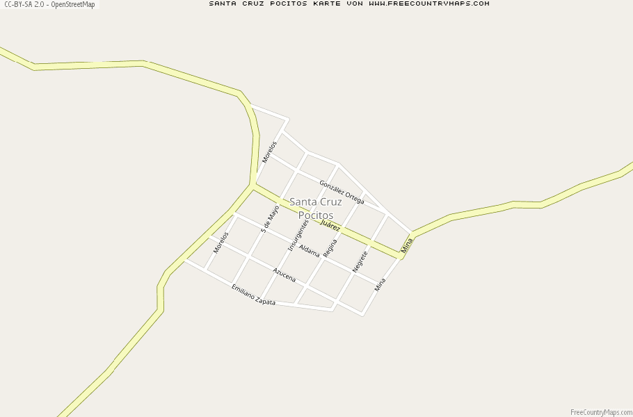 Karte Von Santa Cruz Pocitos Mexiko