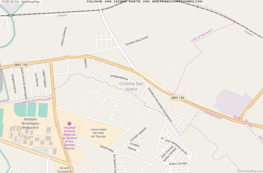Karte Von Colonia San Isidro Mexiko