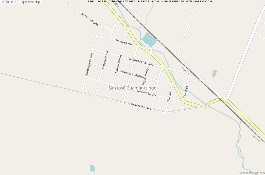 Karte Von San José Cuamantzingo Mexiko