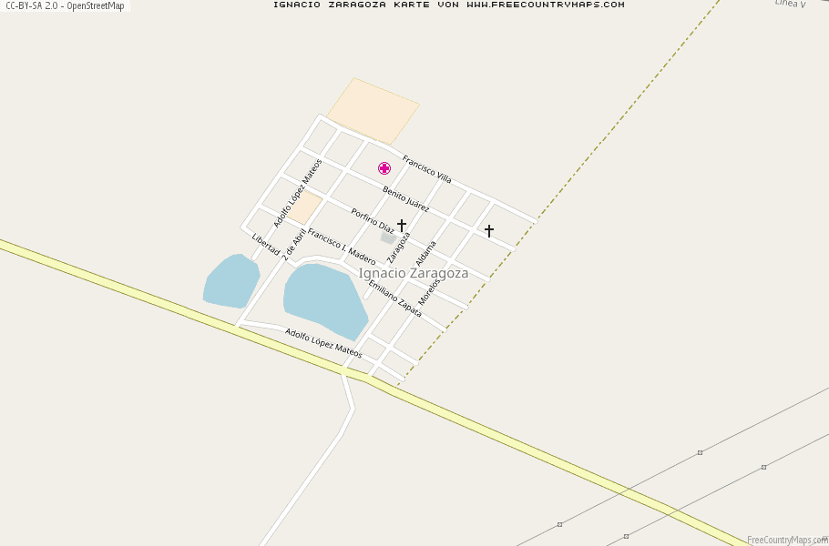 Karte Von Ignacio Zaragoza Mexiko