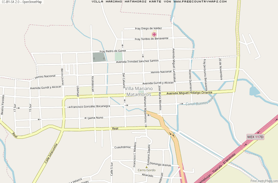 Karte Von Villa Mariano Matamoros Mexiko