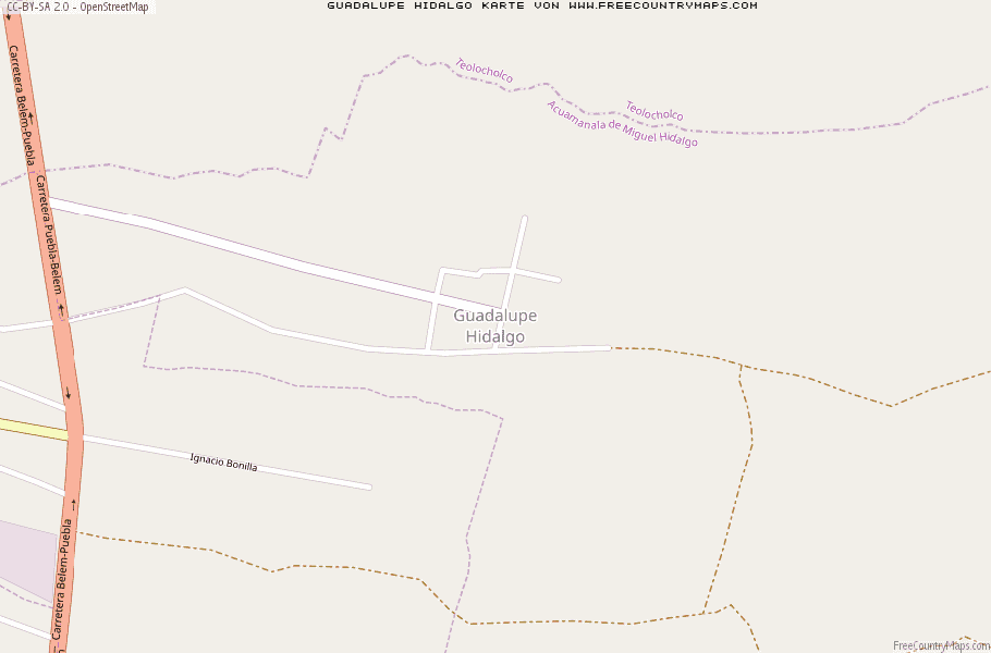 Karte Von Guadalupe Hidalgo Mexiko
