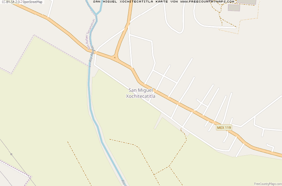 Karte Von San Miguel Xochitecatitla Mexiko