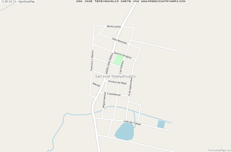 Karte Von San José Tepeyahualco Mexiko