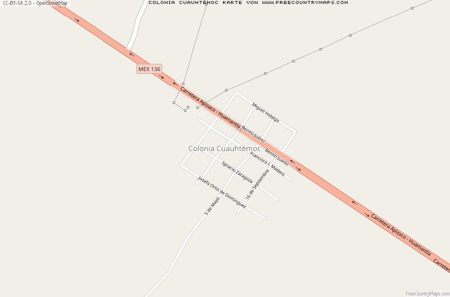 Karte Von Colonia Cuauhtémoc Mexiko