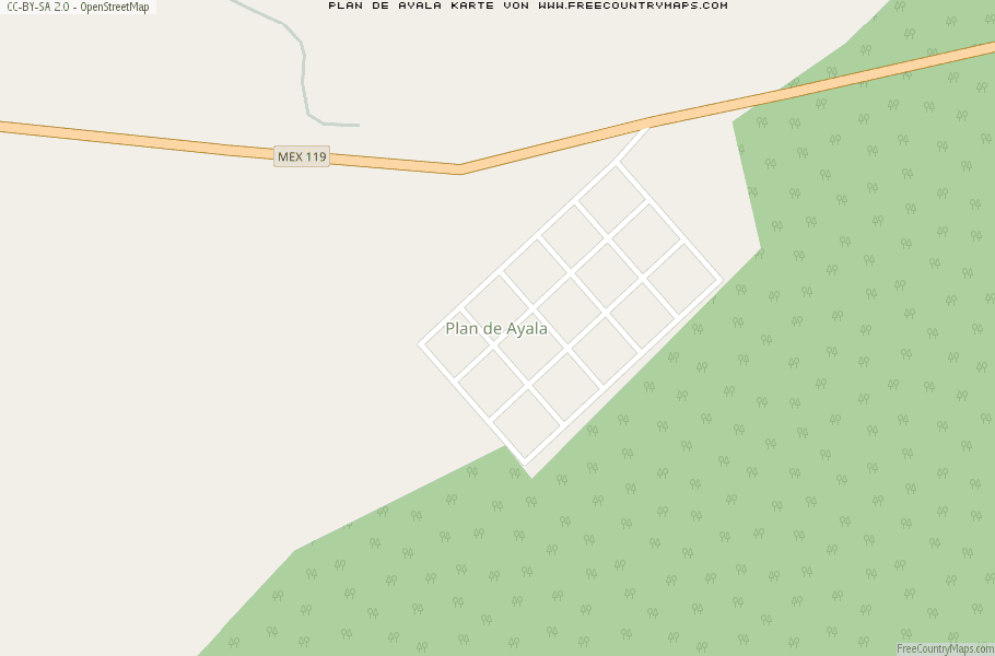 Karte Von Plan de Ayala Mexiko