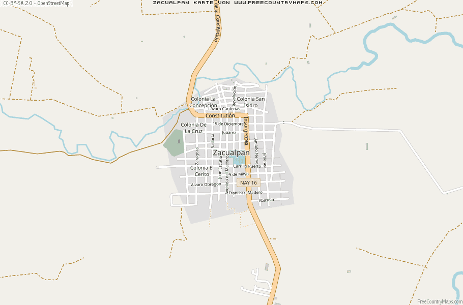 Karte Von Zacualpan Mexiko
