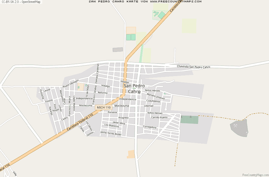 Karte Von San Pedro Cahro Mexiko