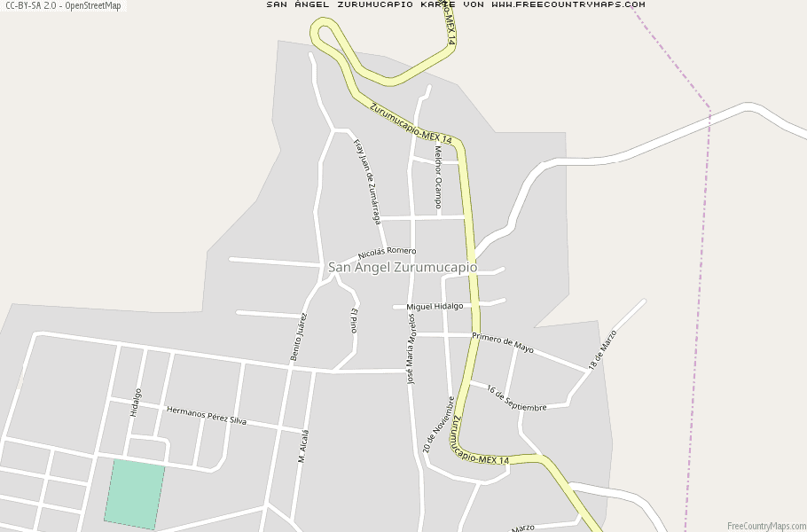 Karte Von San Ángel Zurumucapio Mexiko