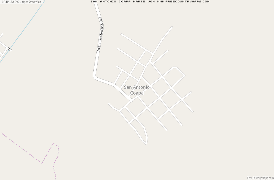 Karte Von San Antonio Coapa Mexiko