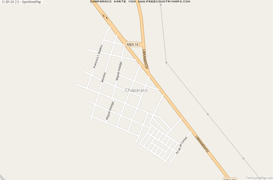 Karte Von Chaparaco Mexiko