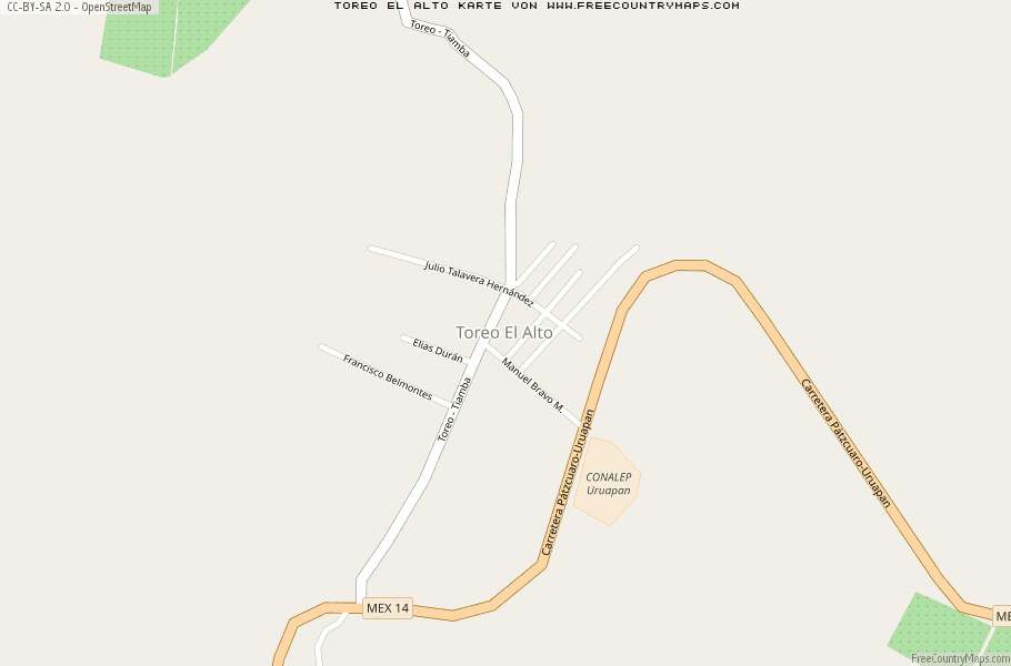 Karte Von Toreo El Alto Mexiko
