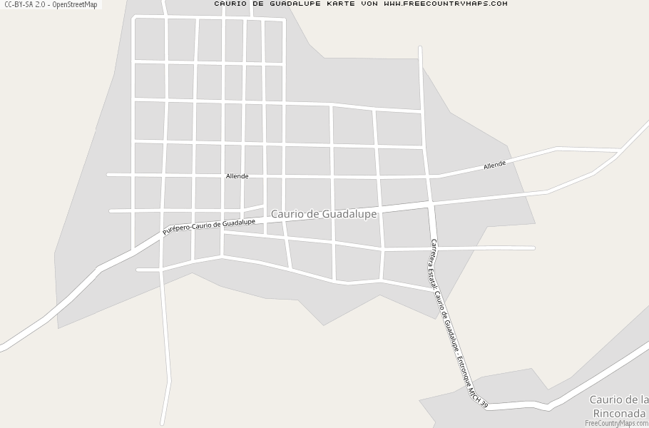 Karte Von Caurio de Guadalupe Mexiko