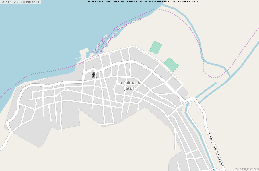 Karte Von La Palma de Jesús Mexiko