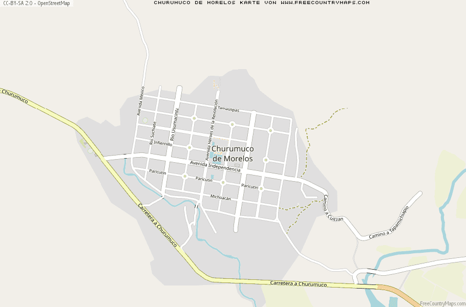 Karte Von Churumuco de Morelos Mexiko