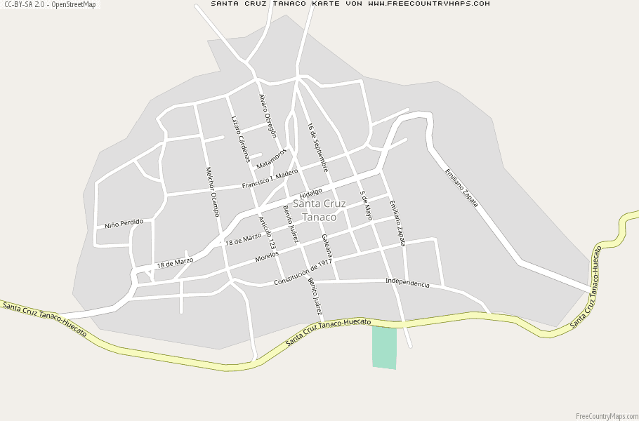 Karte Von Santa Cruz Tanaco Mexiko