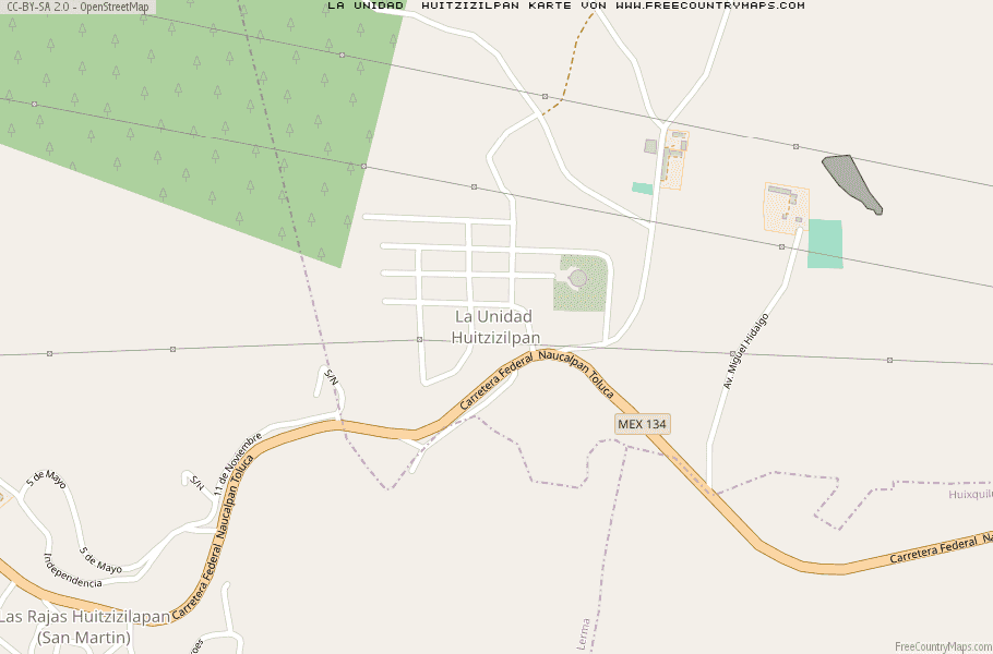 Karte Von La Unidad  Huitzizilpan Mexiko