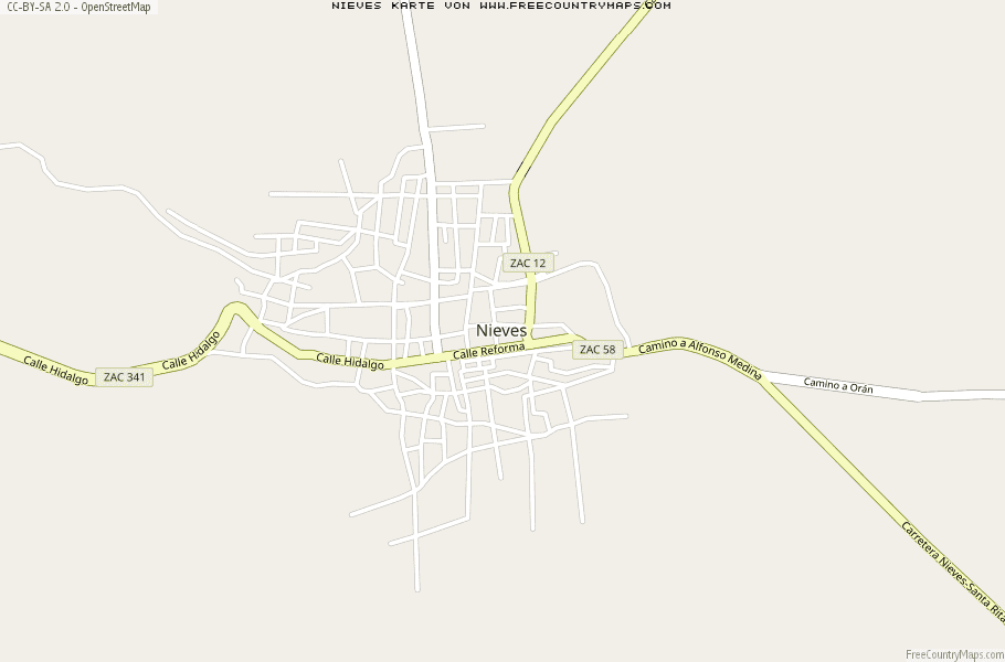 Karte Von Nieves Mexiko