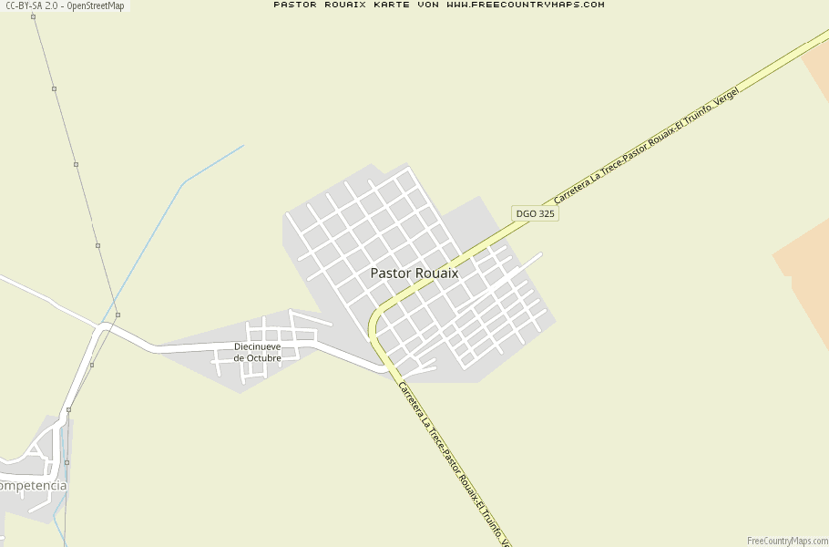 Karte Von Pastor Rouaix Mexiko