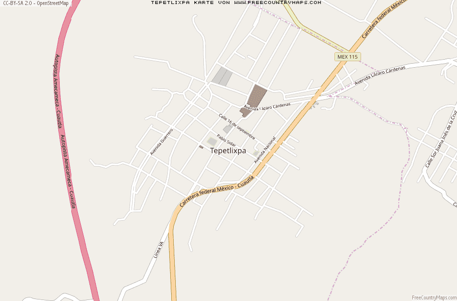 Karte Von Tepetlixpa Mexiko