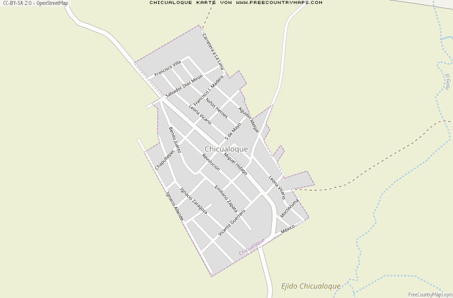 Karte Von Chicualoque Mexiko