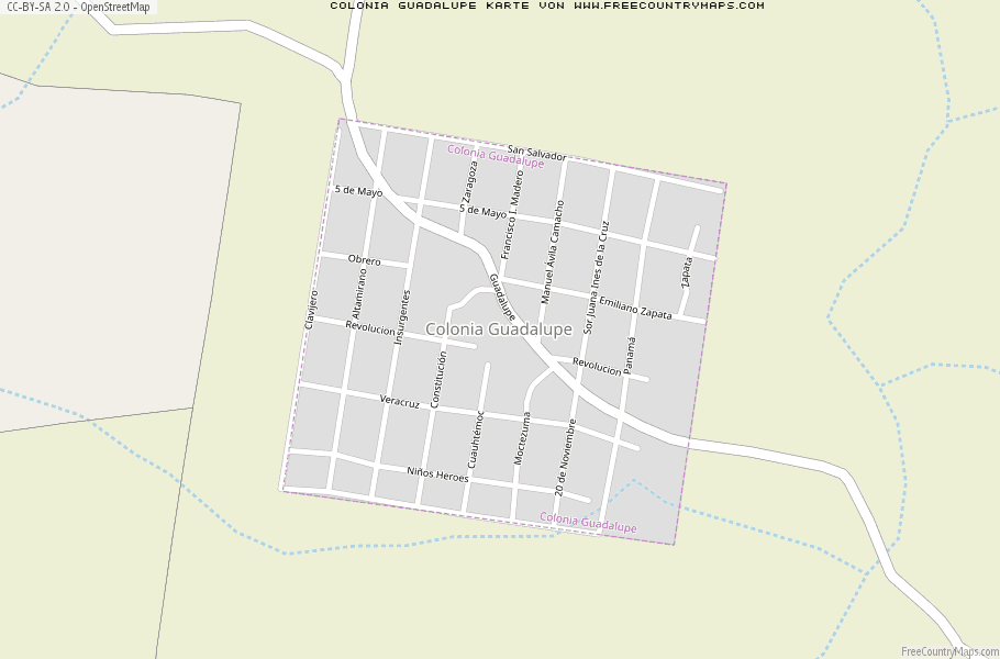Karte Von Colonia Guadalupe Mexiko