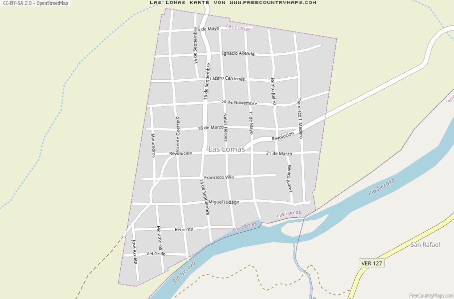 Karte Von Las Lomas Mexiko