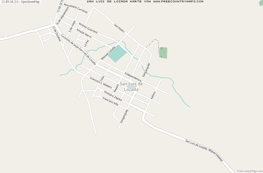 Karte Von San Luis de Lozada Mexiko