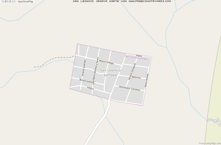 Karte Von San Leoncio Jamaya Mexiko