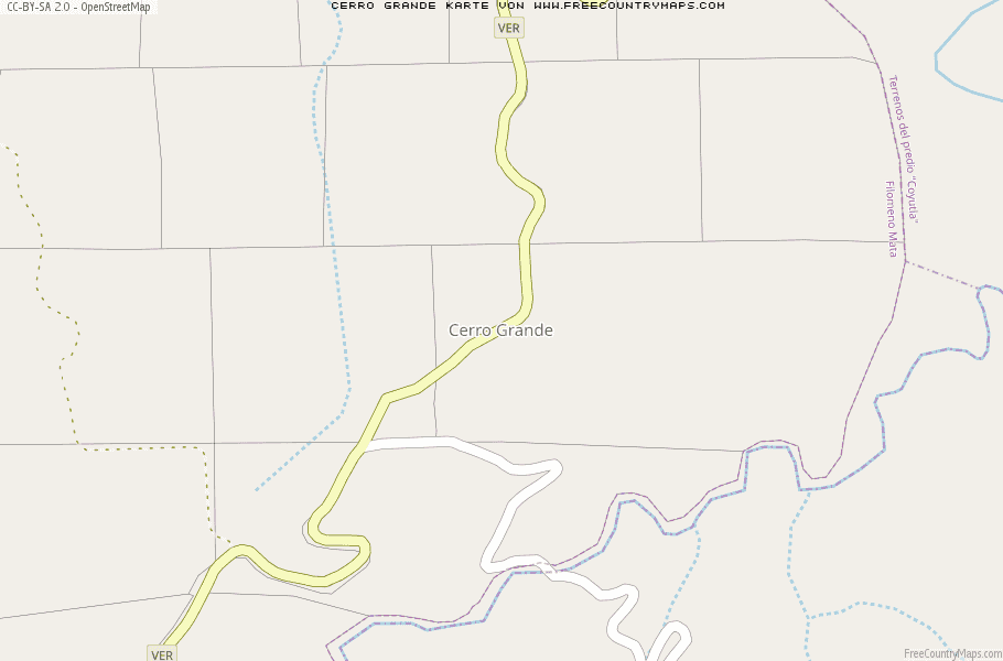 Karte Von Cerro Grande Mexiko